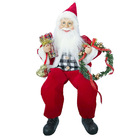 Papai Noel Sentado Xadrez Vermelho 45cm| Natal Formosinha